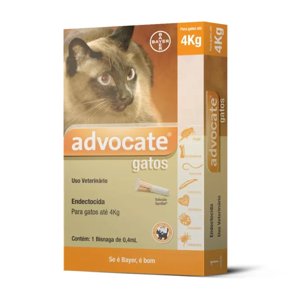 Antipulgas Advocate para Gatos de até 4kg 0,4ml