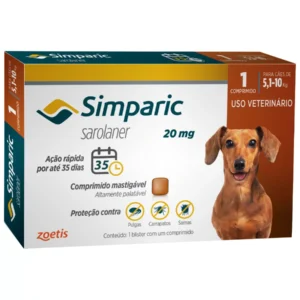 Antipulgas Simparic 20 mg para cães 5,1 a 10 kg