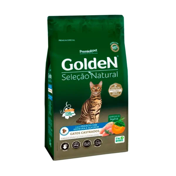 Ração Golden para Gatos Adultos Castrados Seleção Natural Abóbora