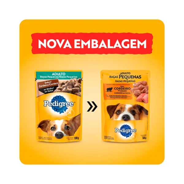 Racao Umida Pedigree Sache Cordeiro ao Molho para Caes Adultos de Racas Pequenas 100 g 4