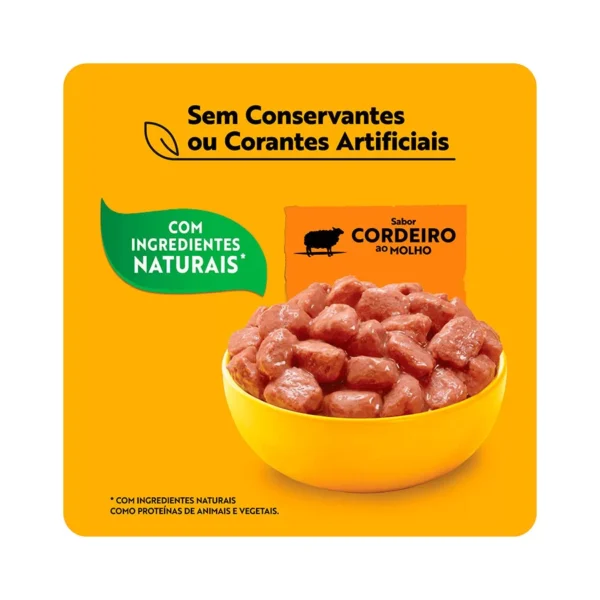 Racao Umida Pedigree Sache Cordeiro ao Molho para Caes Adultos de Racas Pequenas 100 g 6