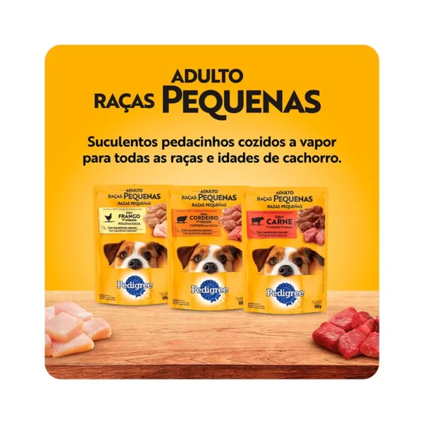 Racao Umida Pedigree Sache Cordeiro ao Molho para Caes Adultos de Racas Pequenas 100 g 7