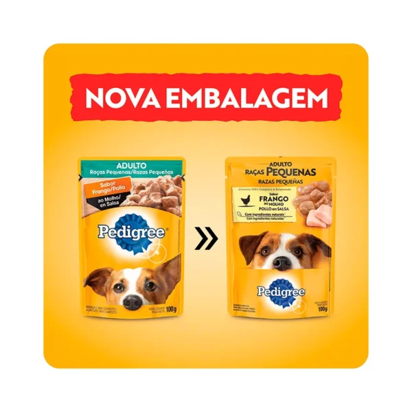 Racao Umida Pedigree Sache Frango ao Molho para Caes Adultos de Racas Pequenas 100 g 4