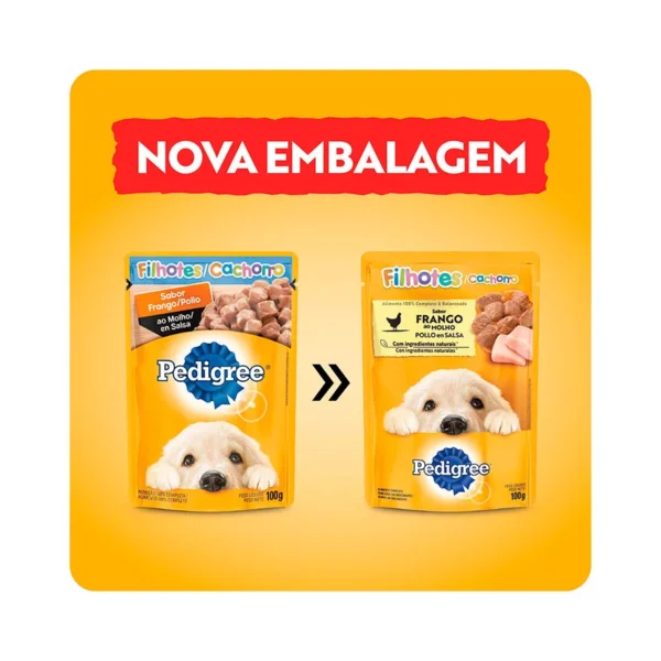 Racao Umida Pedigree Sache Frango ao Molho para Caes Filhotes 100 g 4