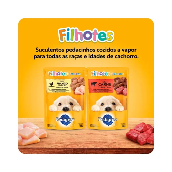 Racao Umida Pedigree Sache Frango ao Molho para Caes Filhotes 100 g 7