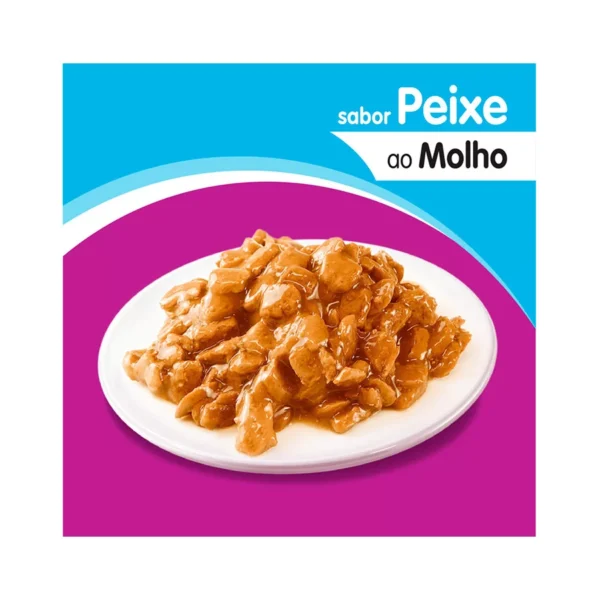 Racao Umida Whiskas Para Gatos Adultos 7 Anos Sache Sabor Peixe ao Molho 85g 4