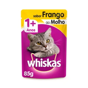 Ração Úmida Whiskas Sachê para Gatos Adultos Sabor Frango ao Molho - 85g