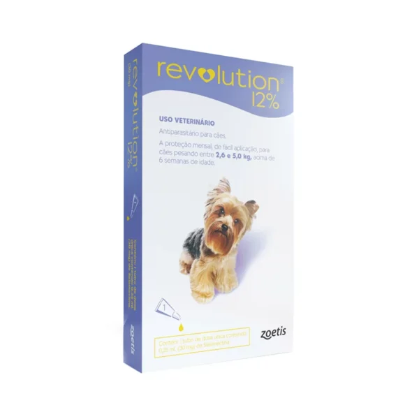 Revolution Zoetis 12% 0.25ml para Cães 2,6Kg a 5kg