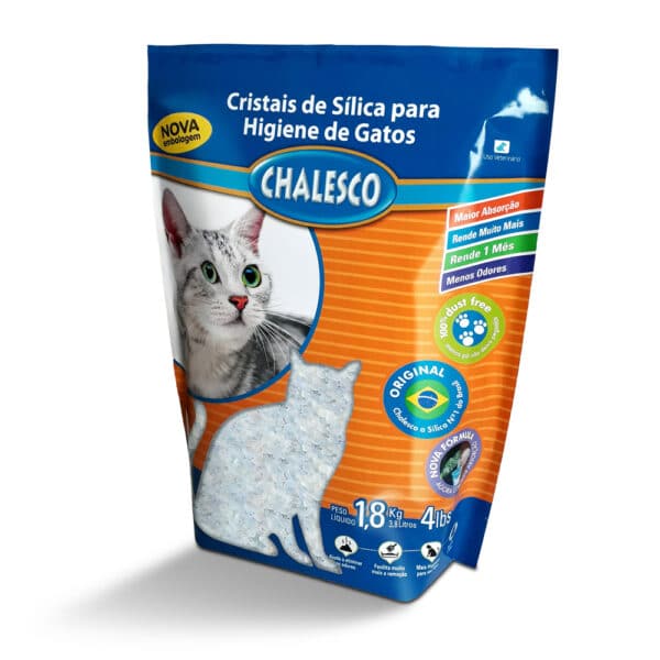 Areia Higienica Chalesco com Cristais de Silica para Gatos 18kg 1